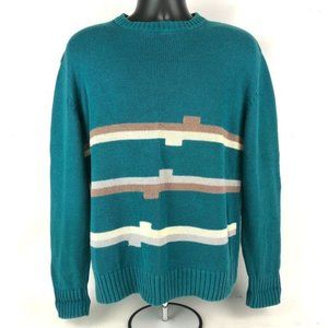 Vintage 70s The Sundays Sweater Mens Colorful‎ Cable Knit size L